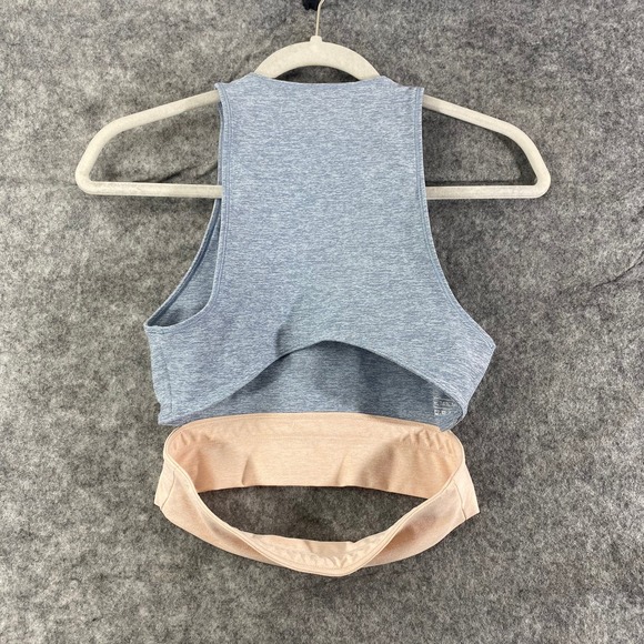 Outdoor Voices Slashback Crop Top Small Sports Bra Lake Dove Rose Colorblock - Picture 2 of 10